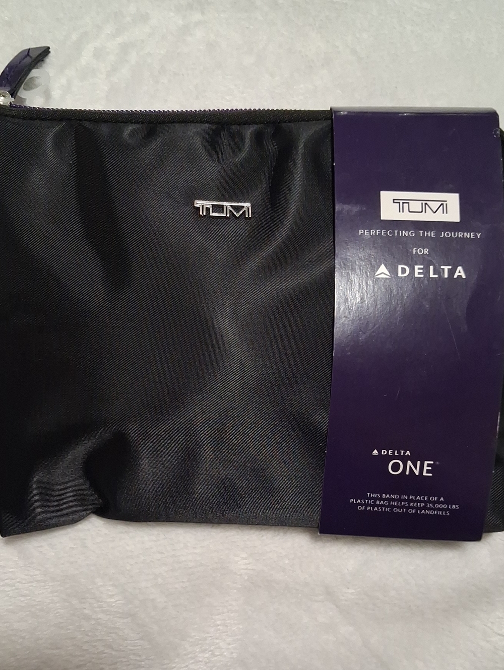 Tumi Black and Purple Delta One Toiletry Pouch